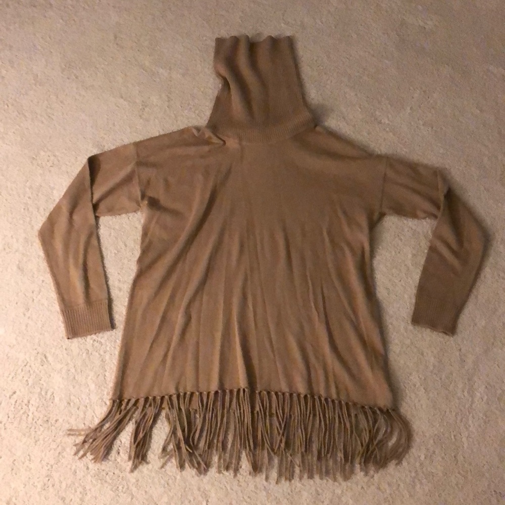 Michael Kors Turtleneck Fringe Sweater